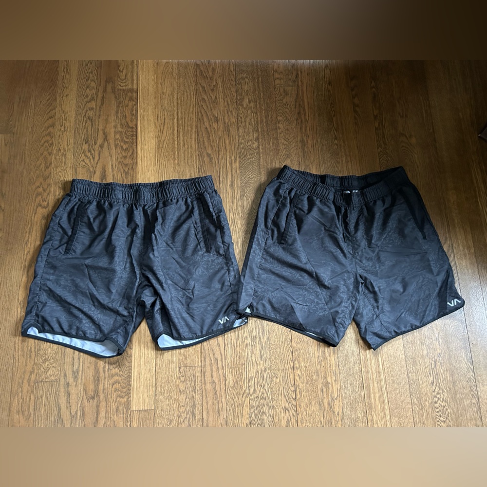 2- pairs of RVCA men’s workout short. 7 inch inseam.
